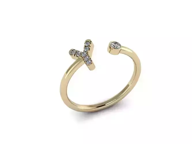 Letter Jewelry Ring 3D print model