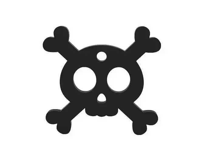 Keychain skull and crossbones pendant