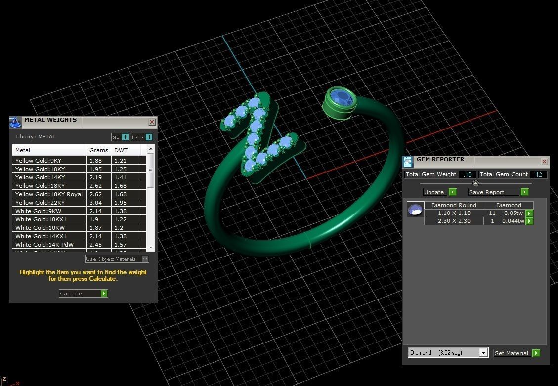 Letter Jewelry Ring 3D print model_1