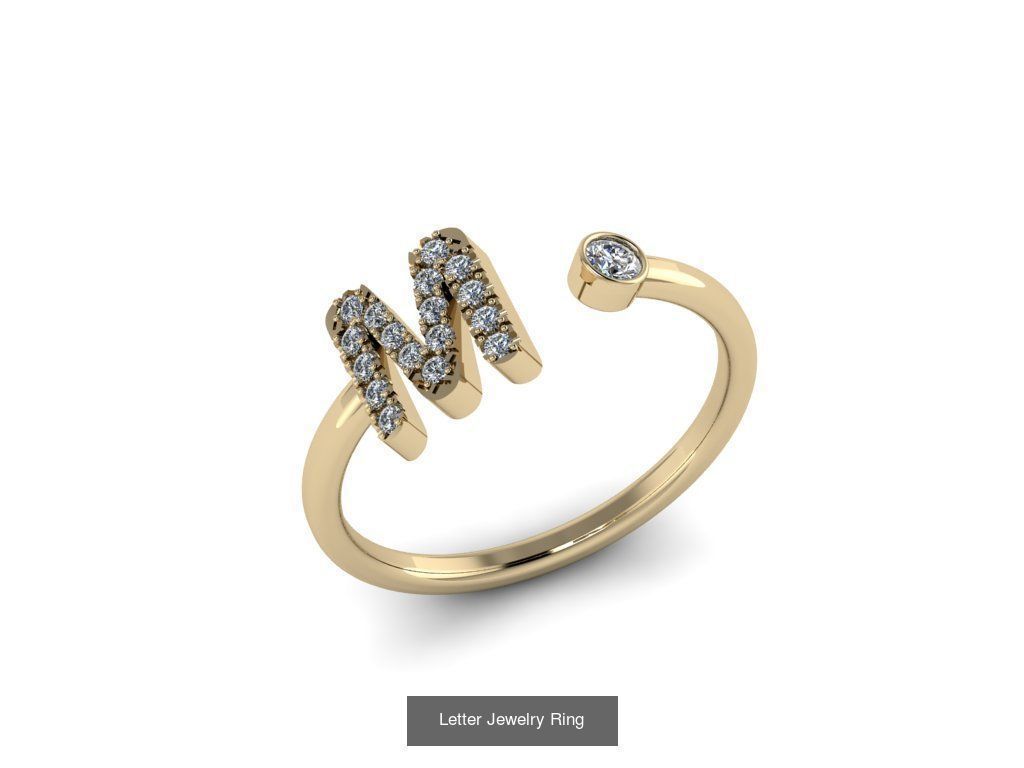Alphabet Jewelry Rings 3D Model Collection_22