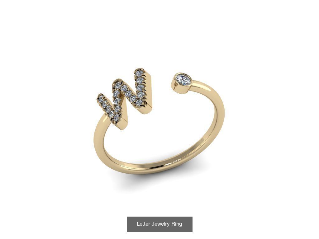 Alphabet Jewelry Rings 3D Model Collection_31
