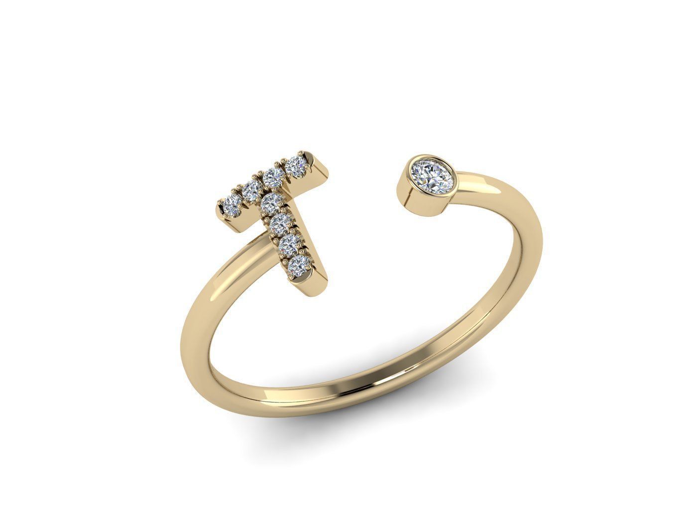 Alphabet Jewelry Rings 3D Model Collection_78