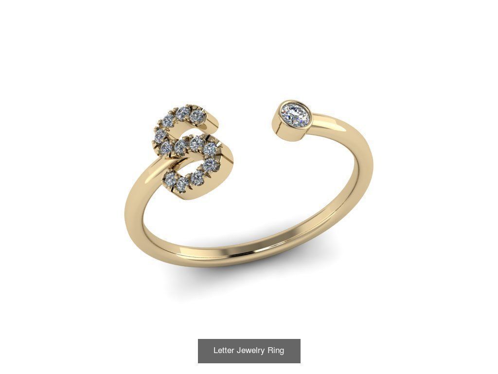 Alphabet Jewelry Rings 3D Model Collection_27
