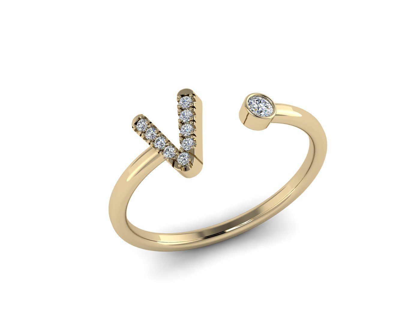 Alphabet Jewelry Rings 3D Model Collection_87