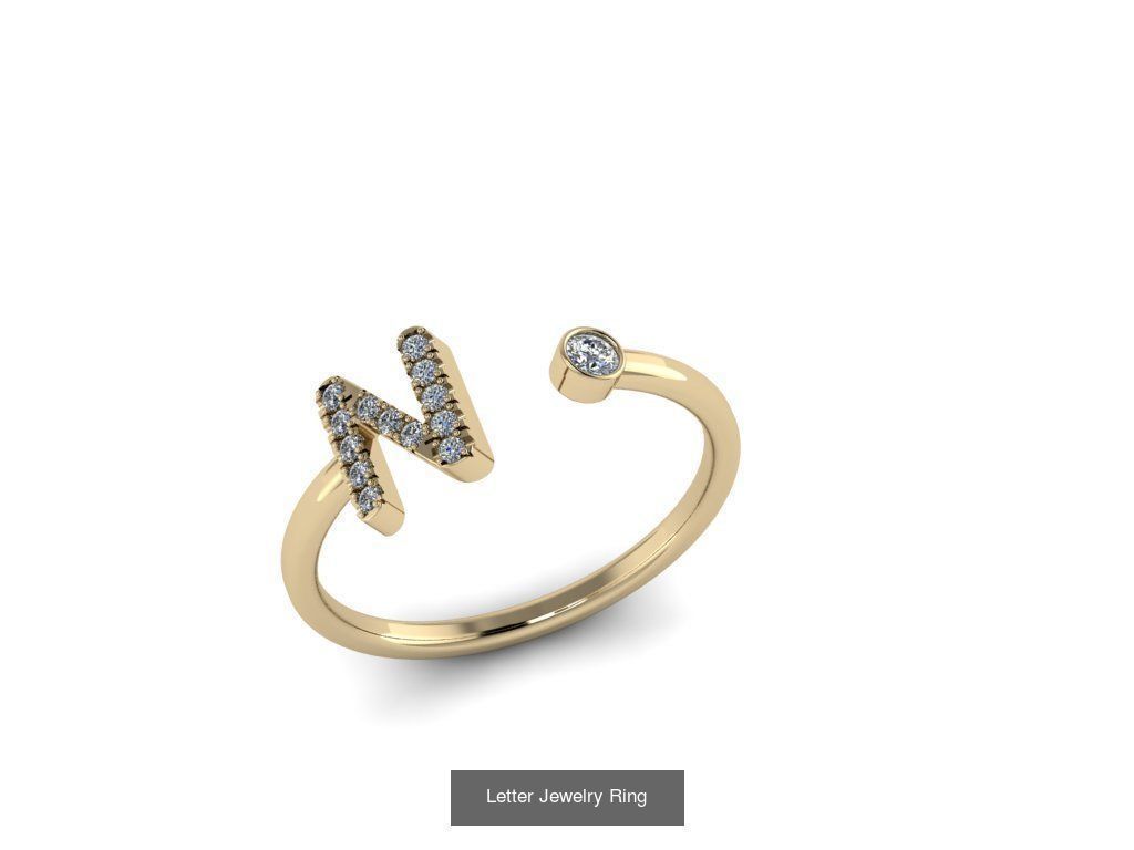 Alphabet Jewelry Rings 3D Model Collection_23