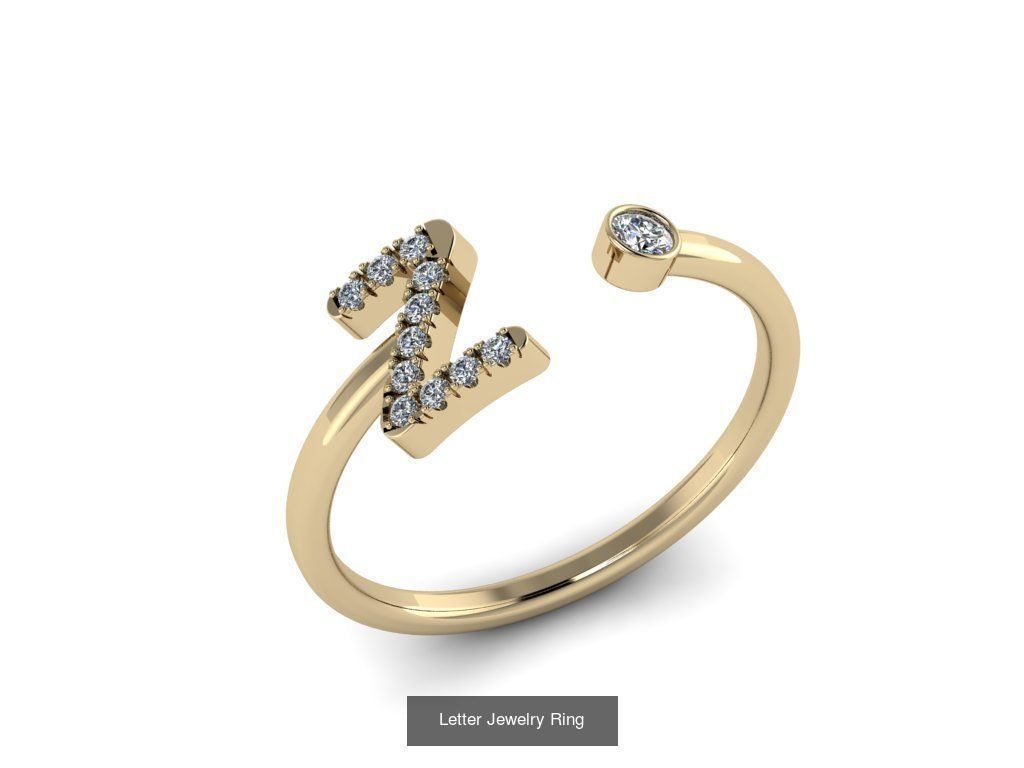 Alphabet Jewelry Rings 3D Model Collection_34