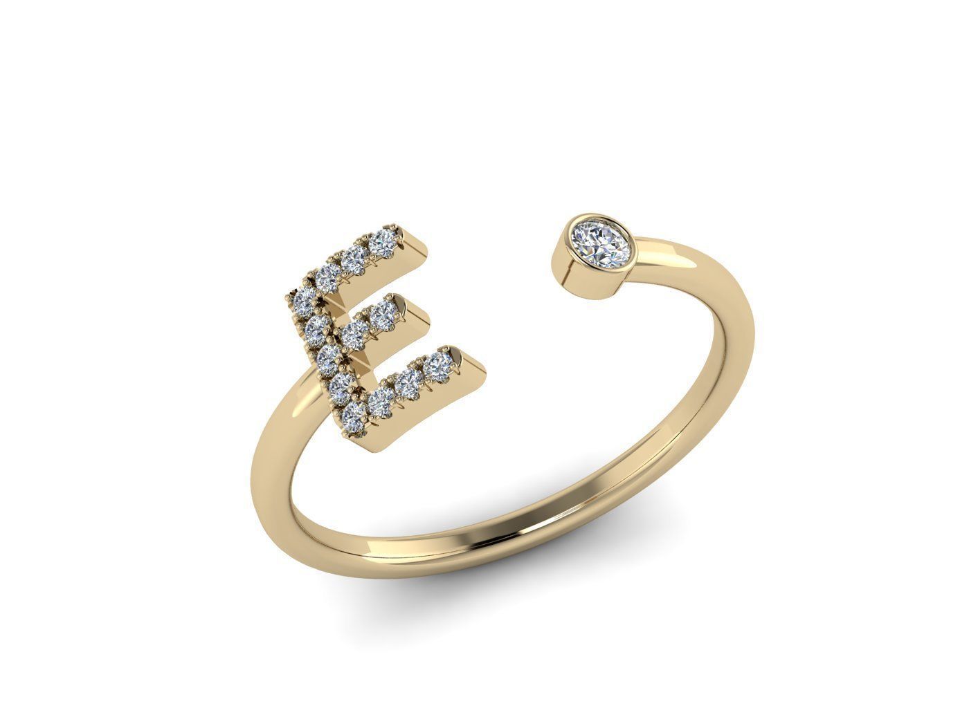Alphabet Jewelry Rings 3D Model Collection_134