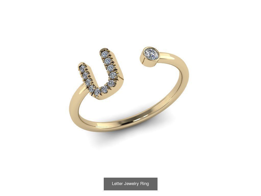 Alphabet Jewelry Rings 3D Model Collection_29