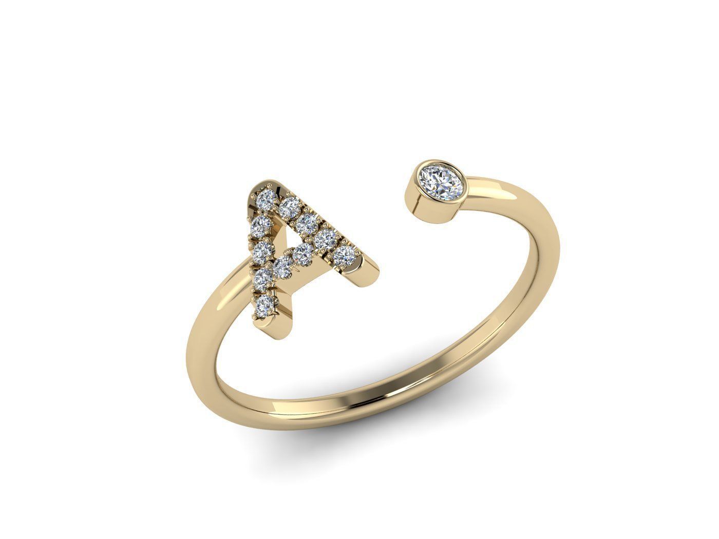 Alphabet Jewelry Rings 3D Model Collection_130
