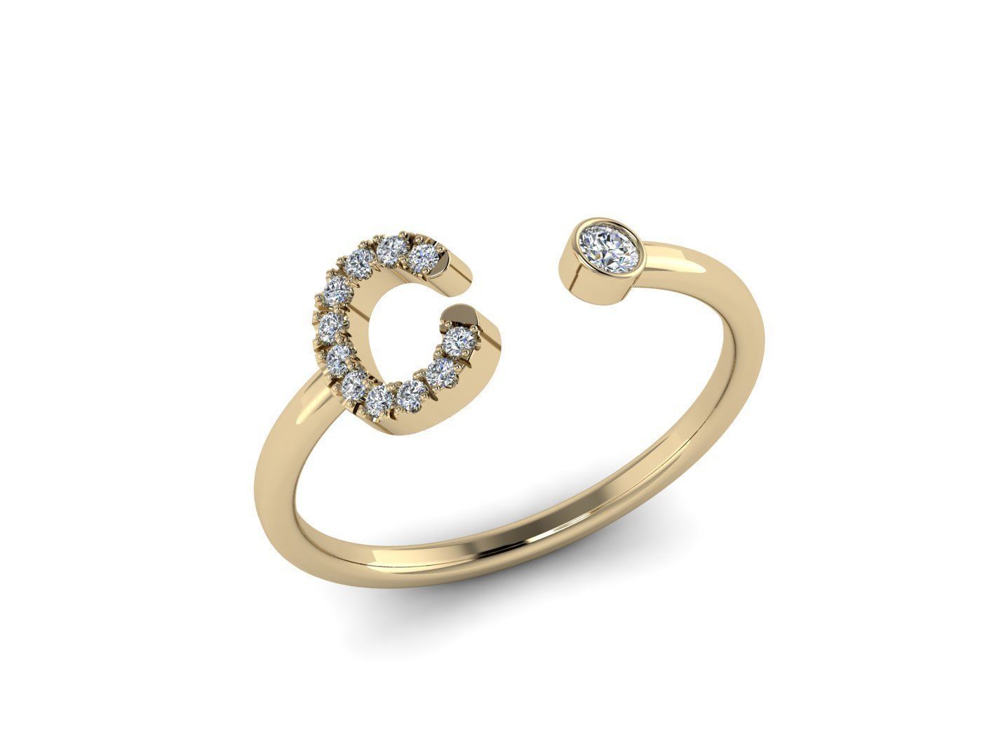 Alphabet Jewelry Rings 3D Model Collection_131