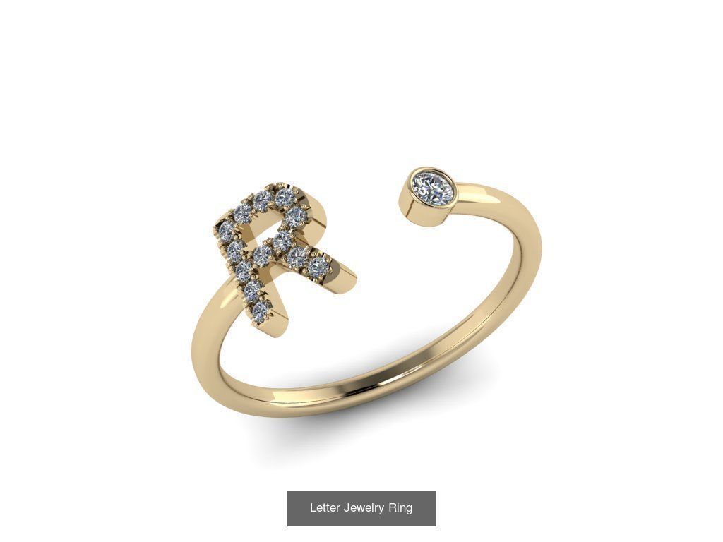 Alphabet Jewelry Rings 3D Model Collection_26