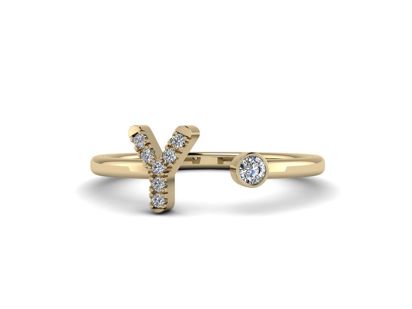 Alphabet Jewelry Rings 3D Model Collection_64