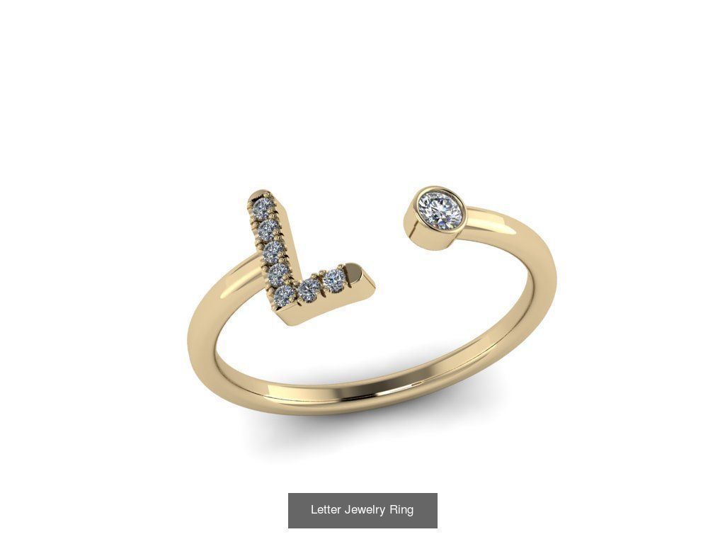 Alphabet Jewelry Rings 3D Model Collection_21