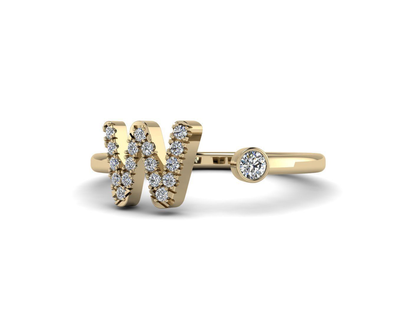Alphabet Jewelry Rings 3D Model Collection_124