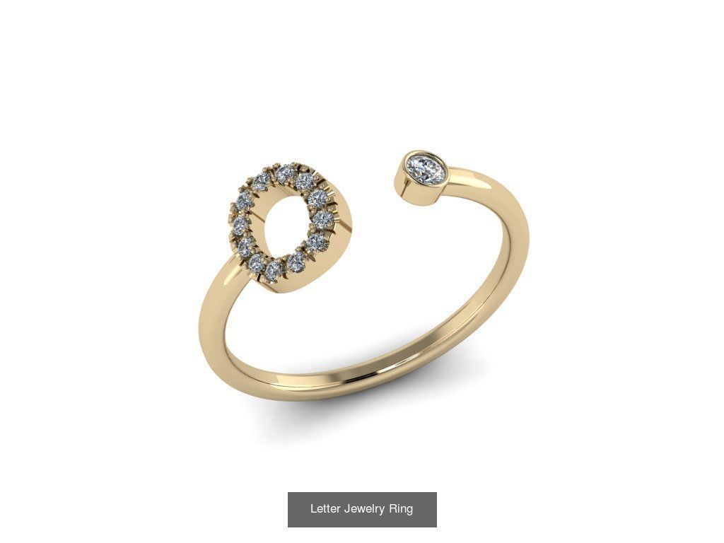 Alphabet Jewelry Rings 3D Model Collection_24