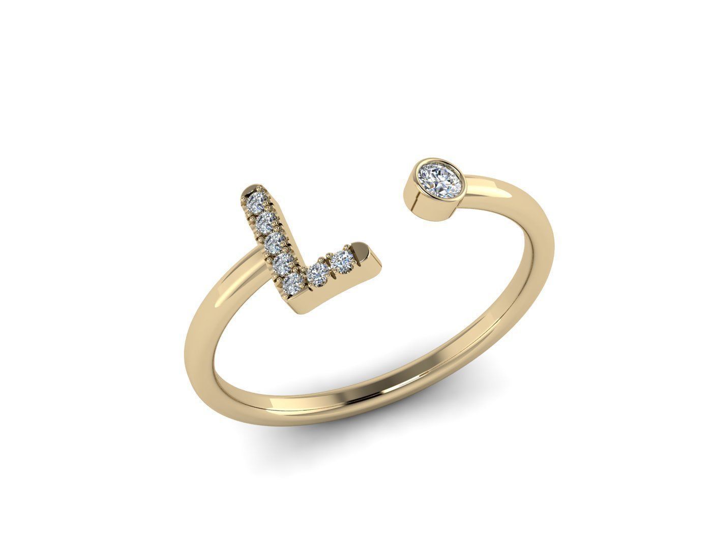 Alphabet Jewelry Rings 3D Model Collection_106