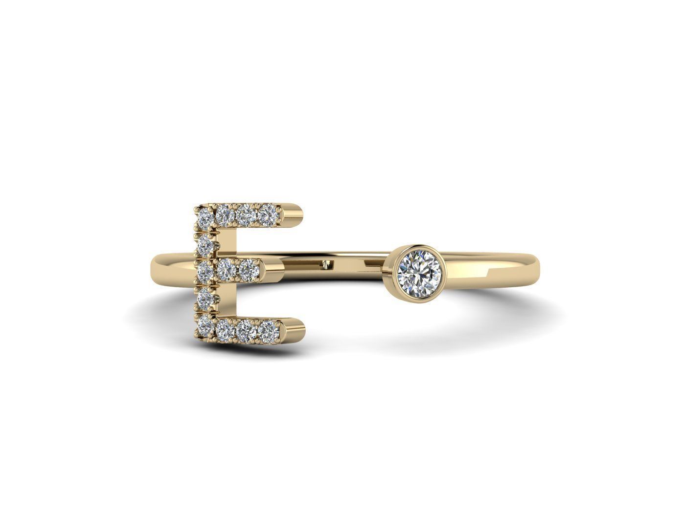 Alphabet Jewelry Rings 3D Model Collection_42