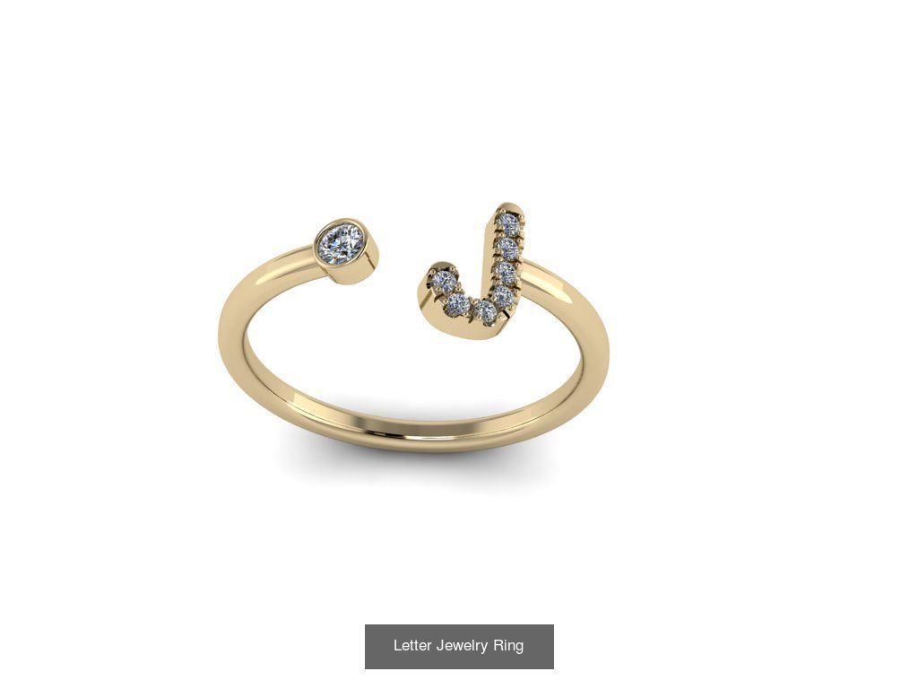 Alphabet Jewelry Rings 3D Model Collection_19