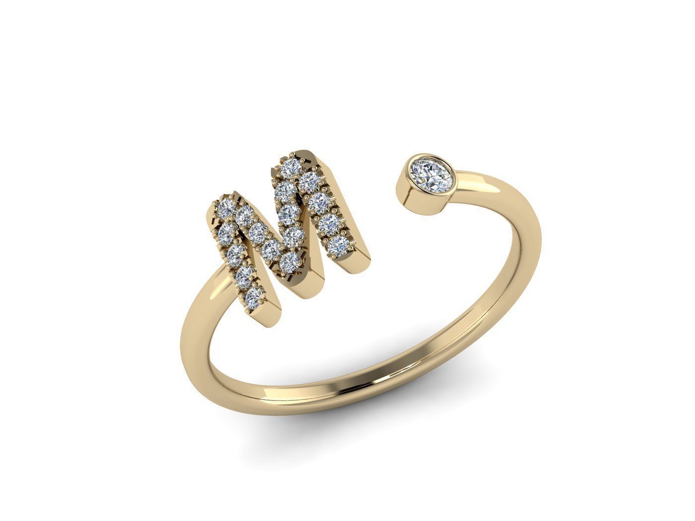 Alphabet Jewelry Rings 3D Model Collection_111