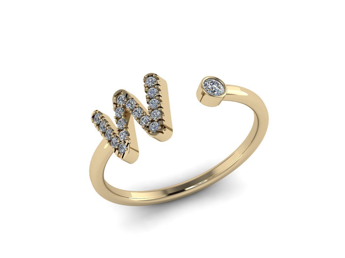 Alphabet Jewelry Rings 3D Model Collection_91