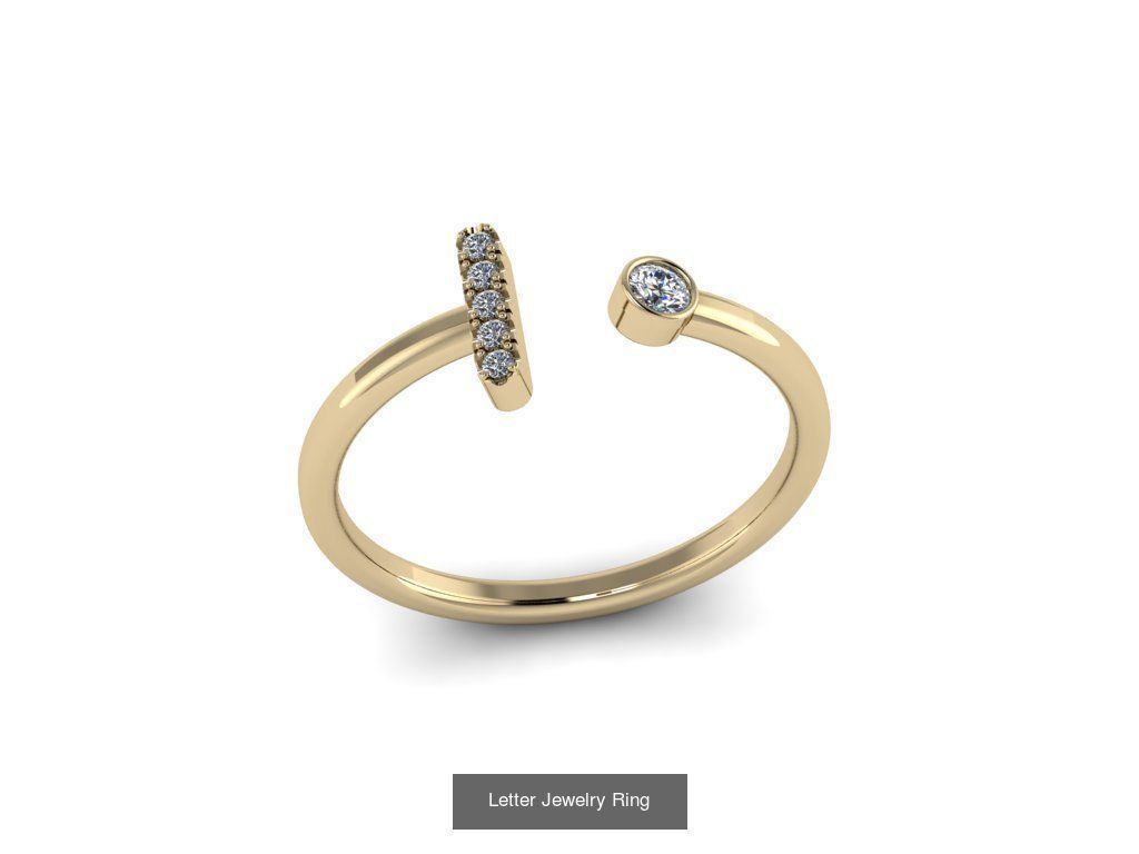 Alphabet Jewelry Rings 3D Model Collection_18