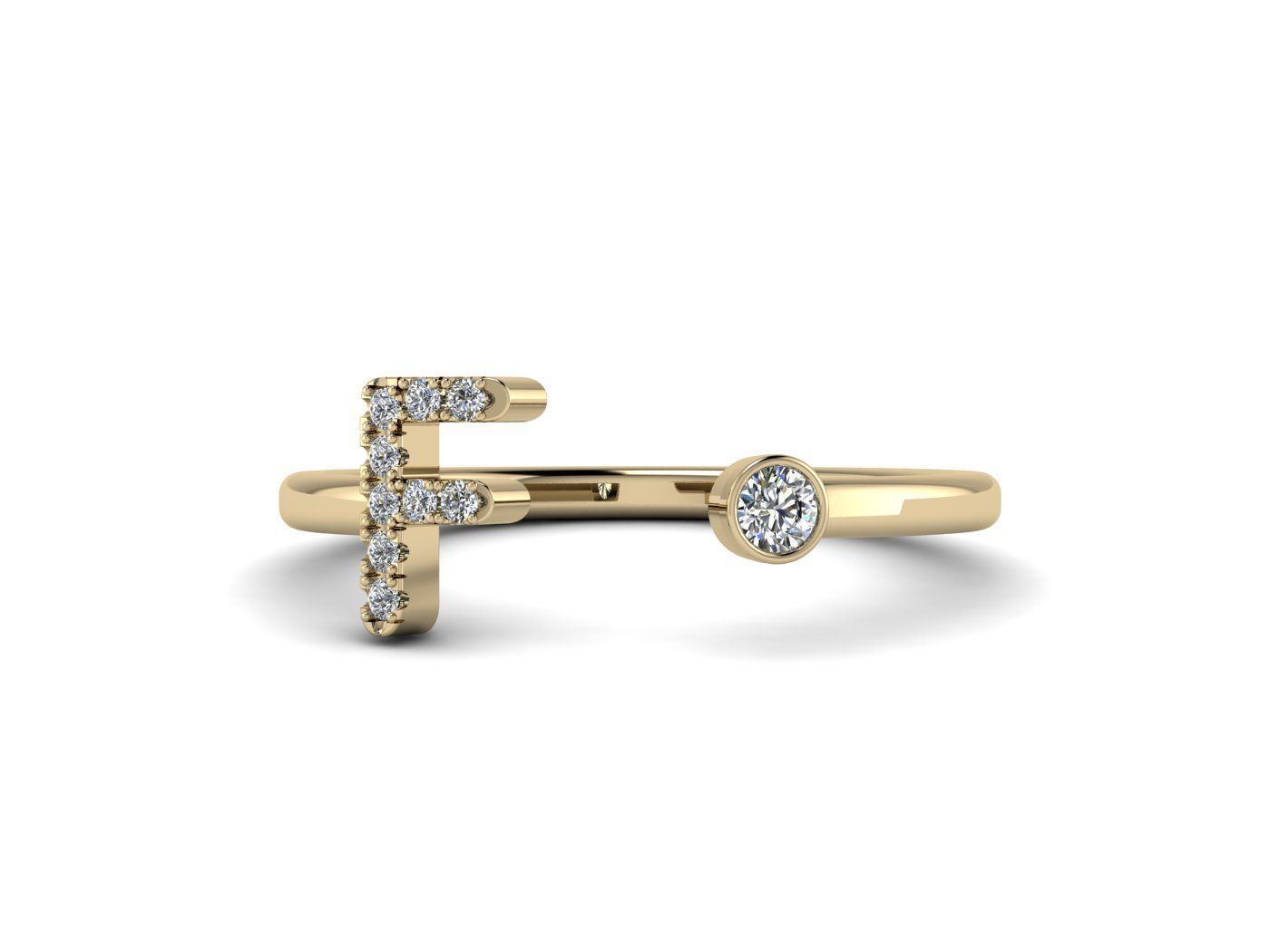 Alphabet Jewelry Rings 3D Model Collection_43