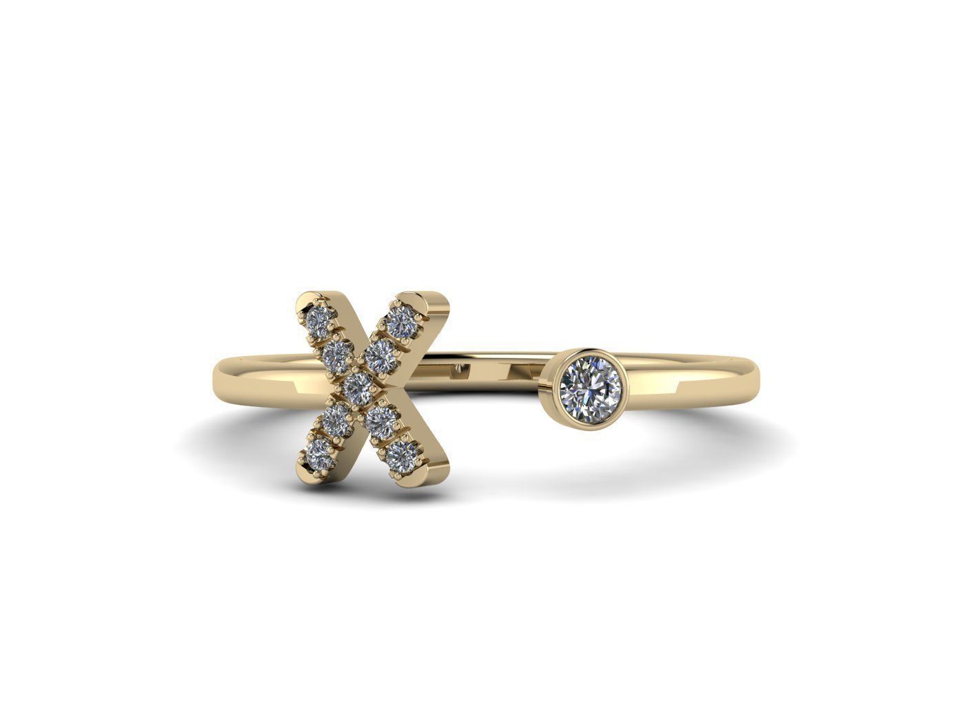 Alphabet Jewelry Rings 3D Model Collection_61