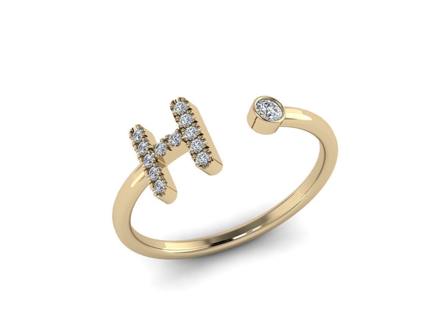 Alphabet Jewelry Rings 3D Model Collection_55