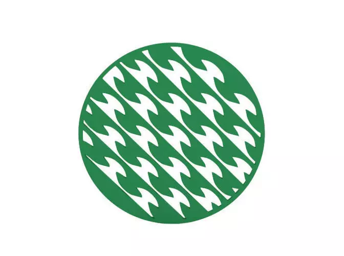 Coaster houndstooth pattern 3D print model_0