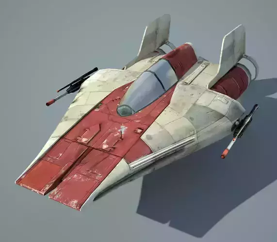 Game Ready Star Wars RZ-1 A-wing interceptor Starfighter Low-poly 3D model