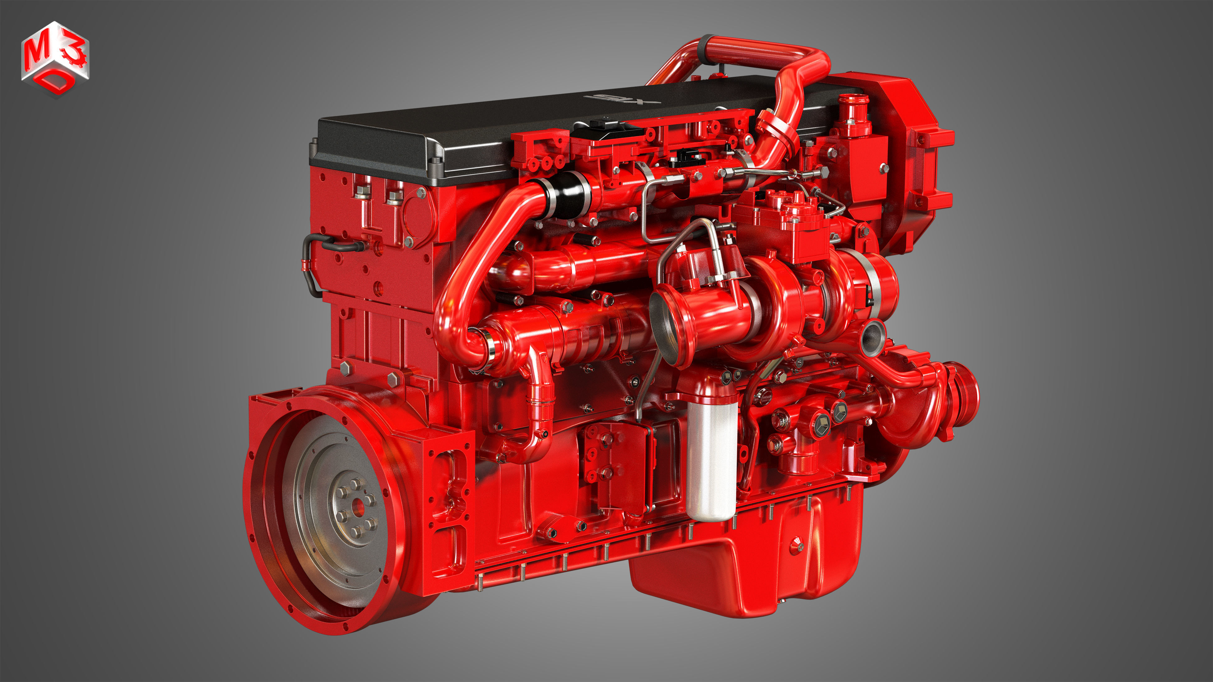 X15 Heavy Duty Truck Engine - 6 Cylinder Diesel Engine 3D model_2