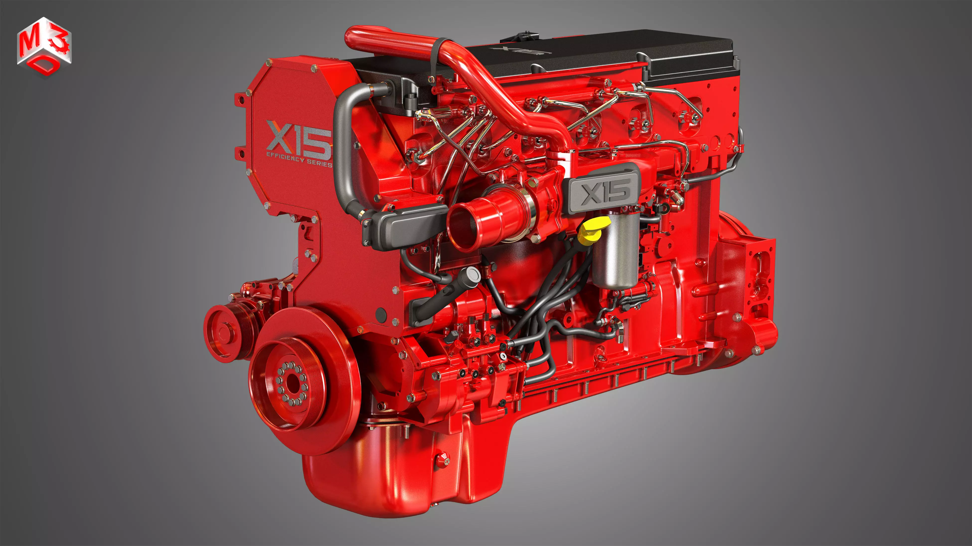 X15 Heavy Duty Truck Engine - 6 Cylinder Diesel Engine 3D model_0
