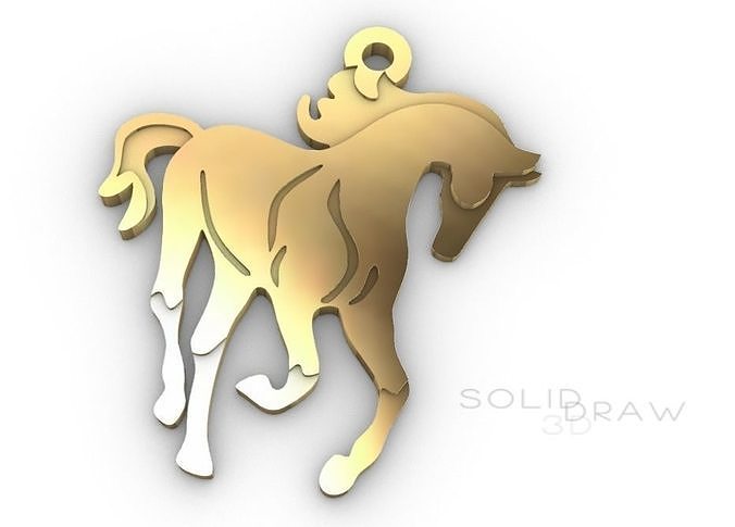 Pendant horse equestrian 3D print model