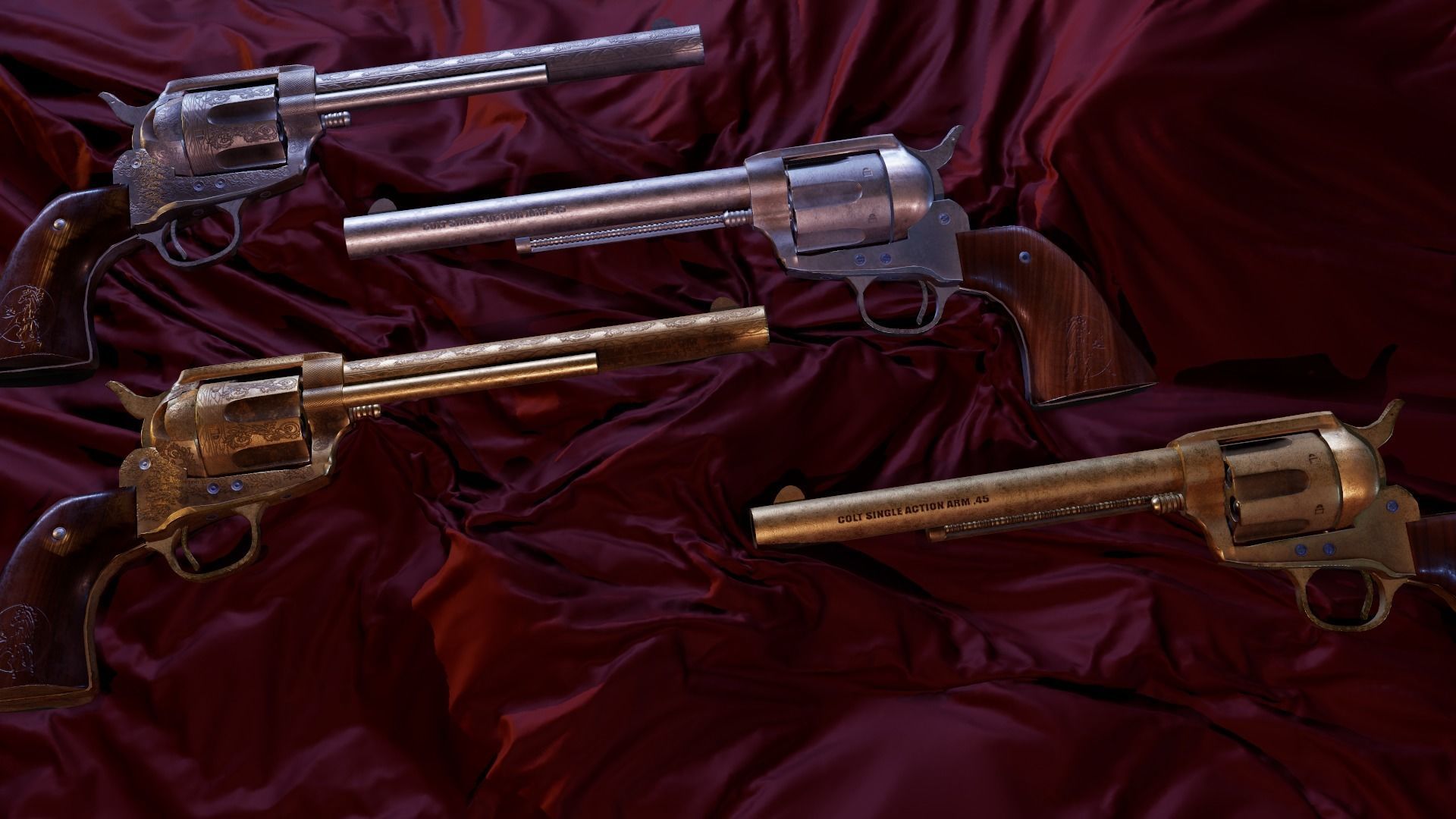 Colt Single Action peace maker Game Ready Model Low-poly 3D model_2