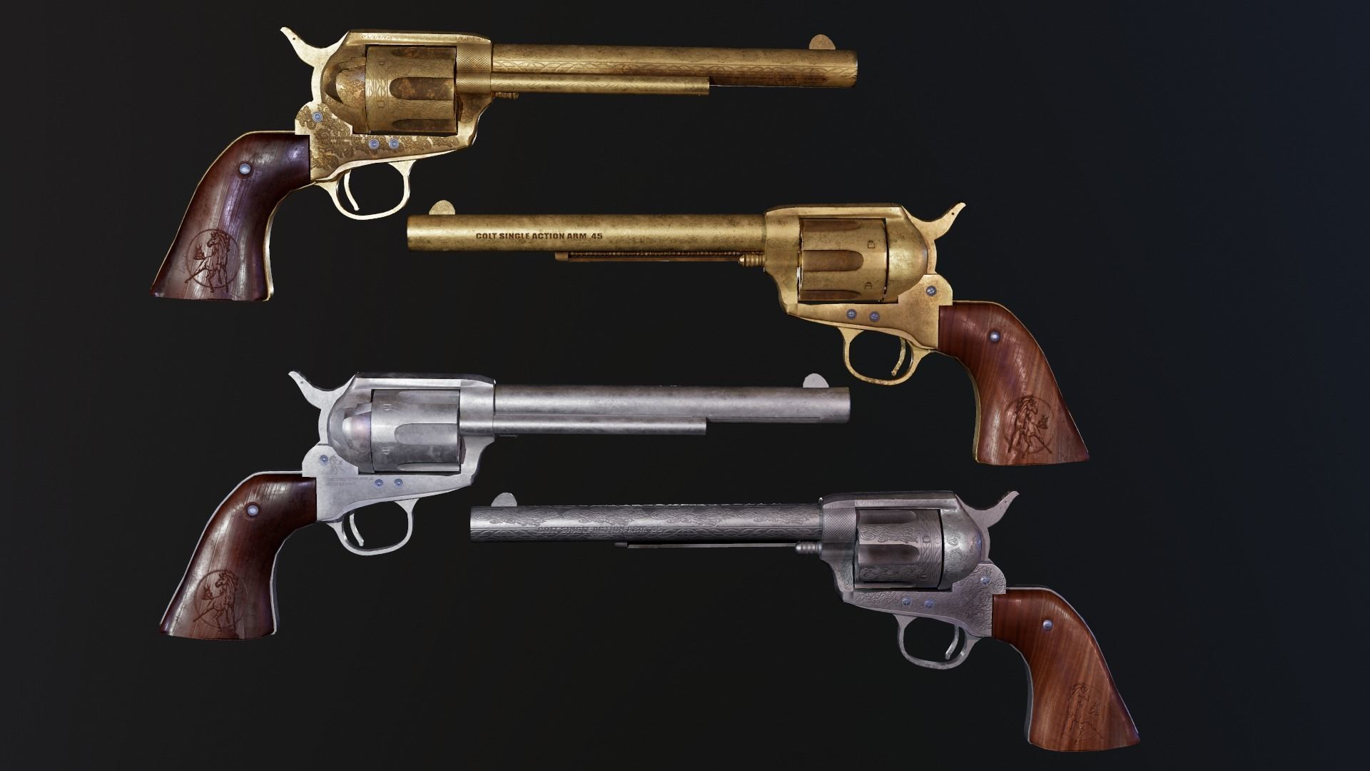 Colt Single Action peace maker Game Ready Model Low-poly 3D model_5