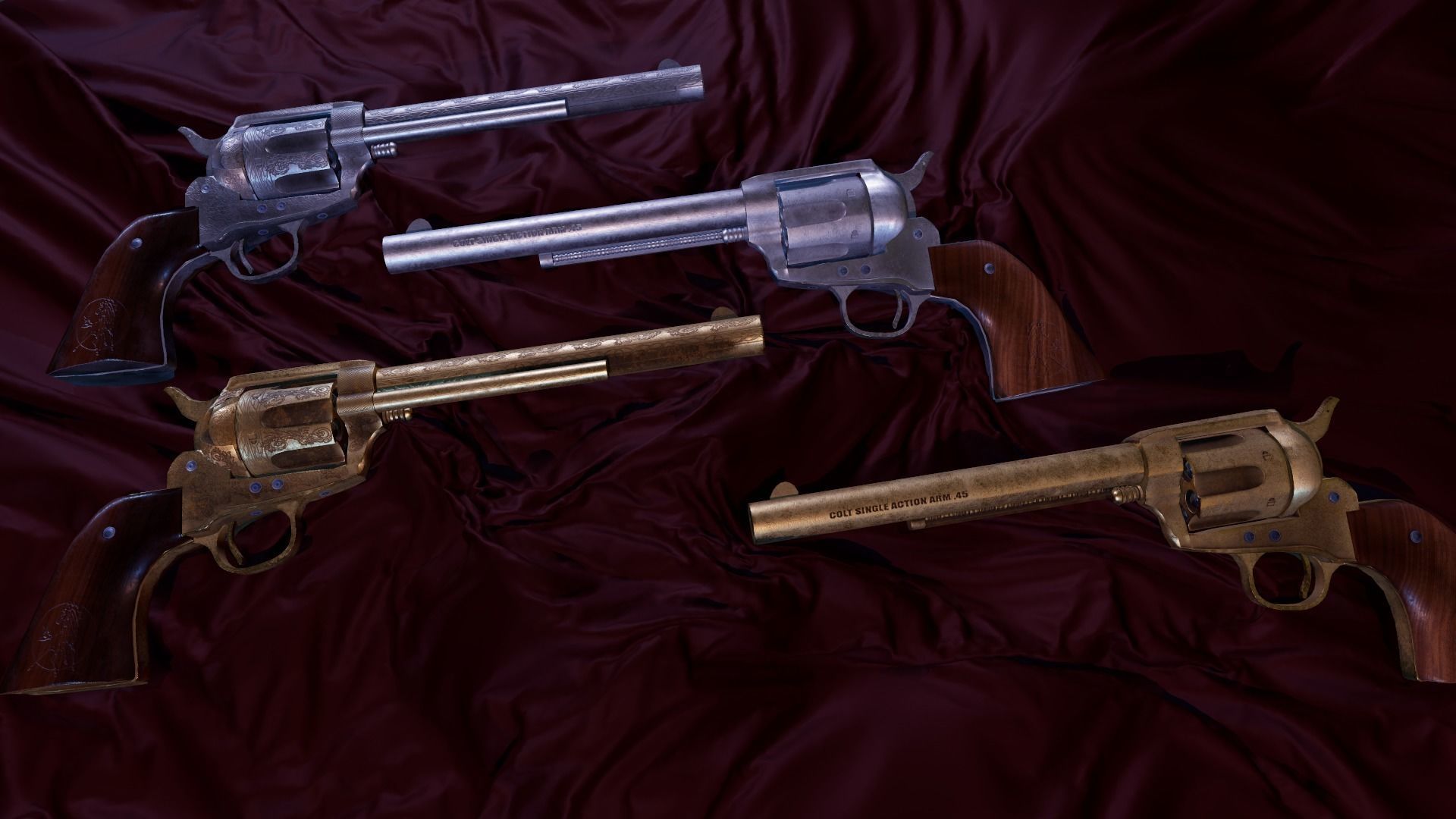 Colt Single Action peace maker Game Ready Model Low-poly 3D model_9