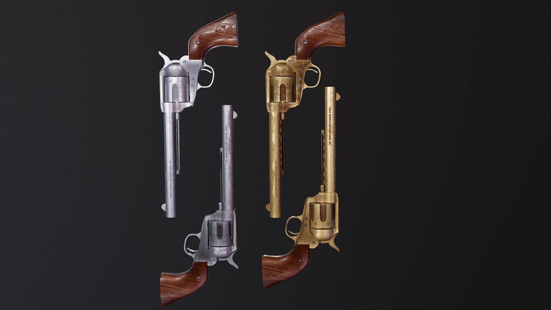 Colt Single Action peace maker Game Ready Model Low-poly 3D model_4