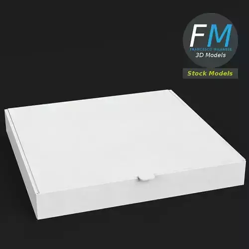 Closed pizza box 3D model