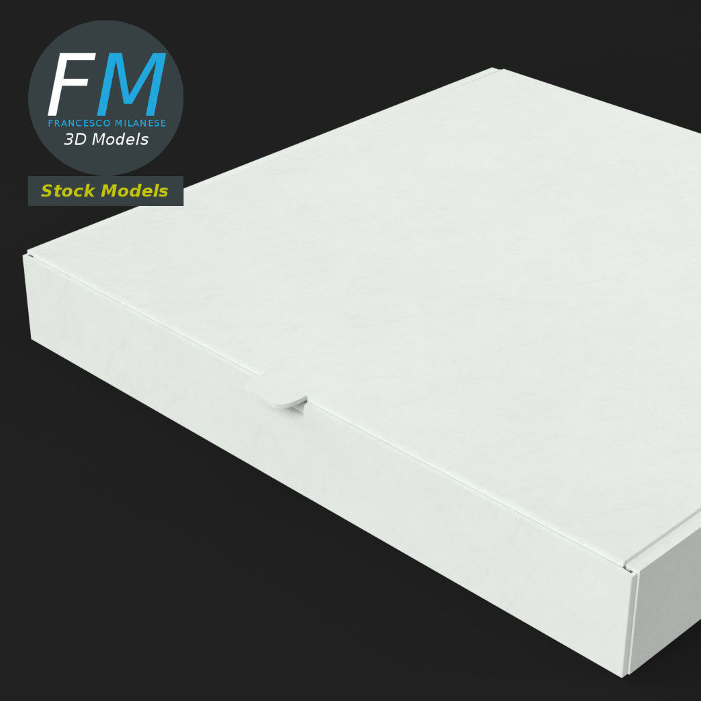 Closed pizza box 3D model_5