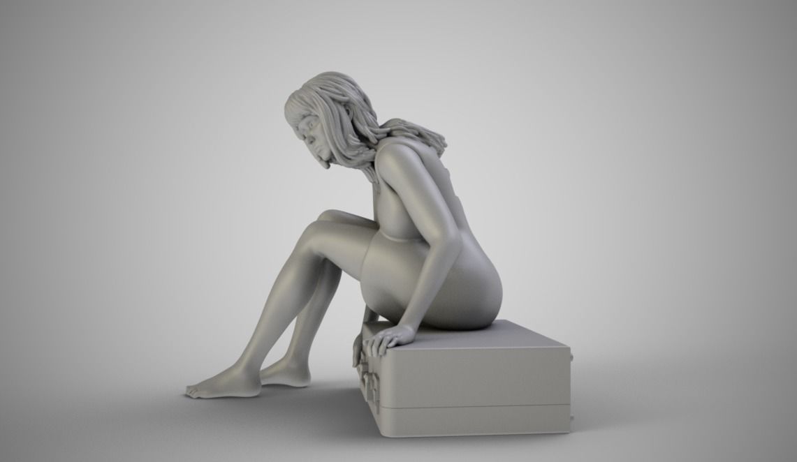Woman Leaving with Suitcase 3D print model_3