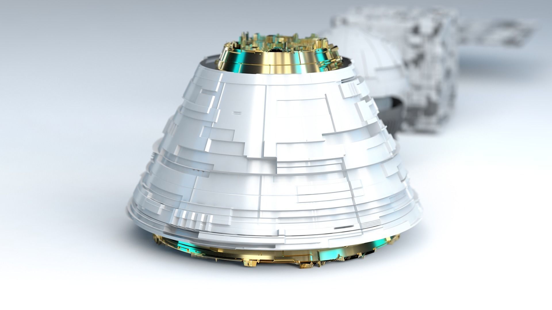 Sci-Fi Greebles Panel 3D model_2