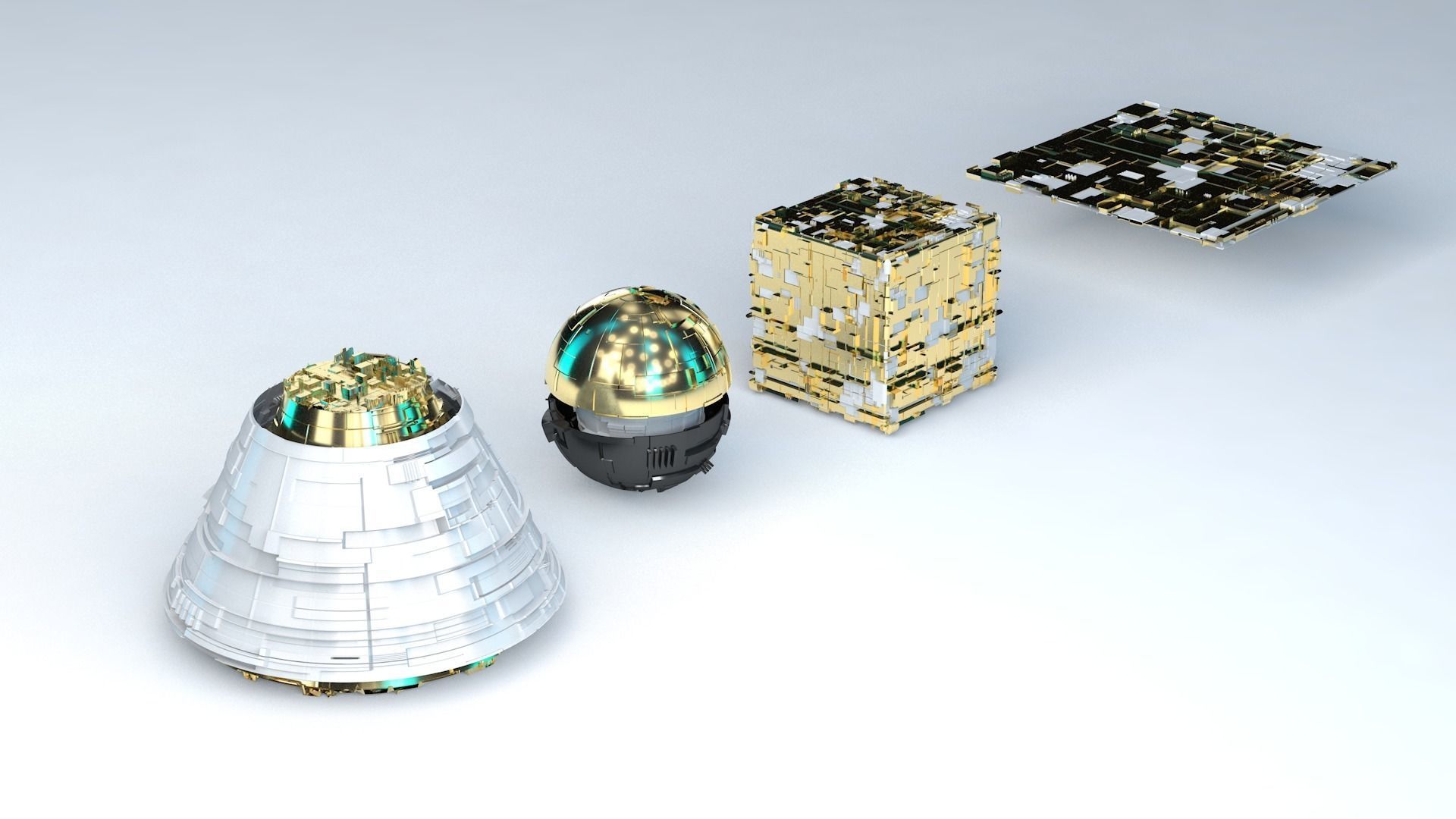 Sci-Fi Greebles Panel 3D model_3