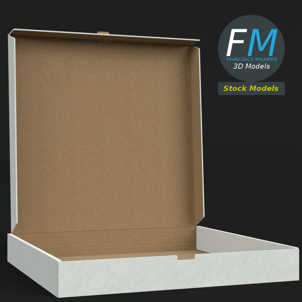 Half open pizza box 3D model_3