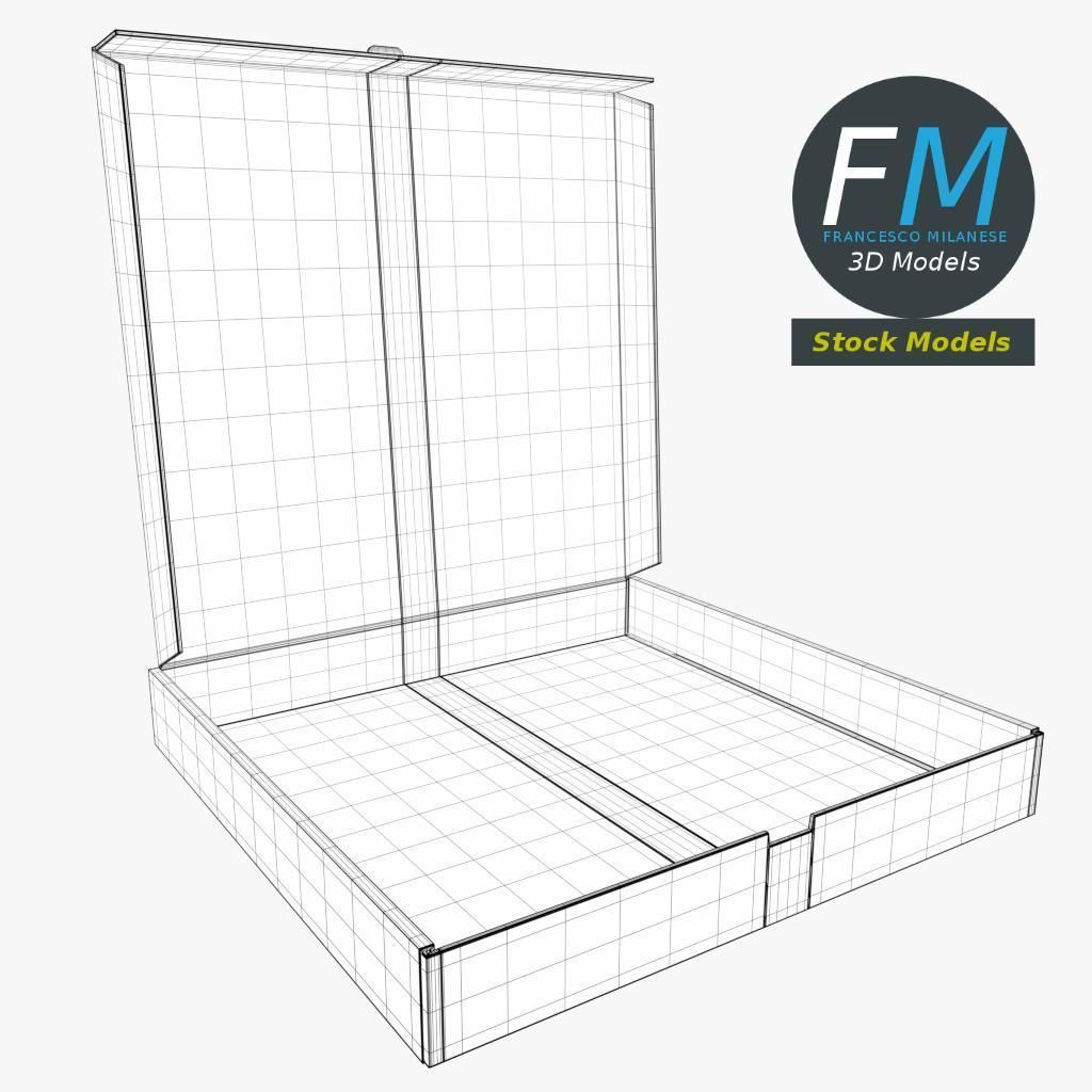 Half open pizza box 3D model_7