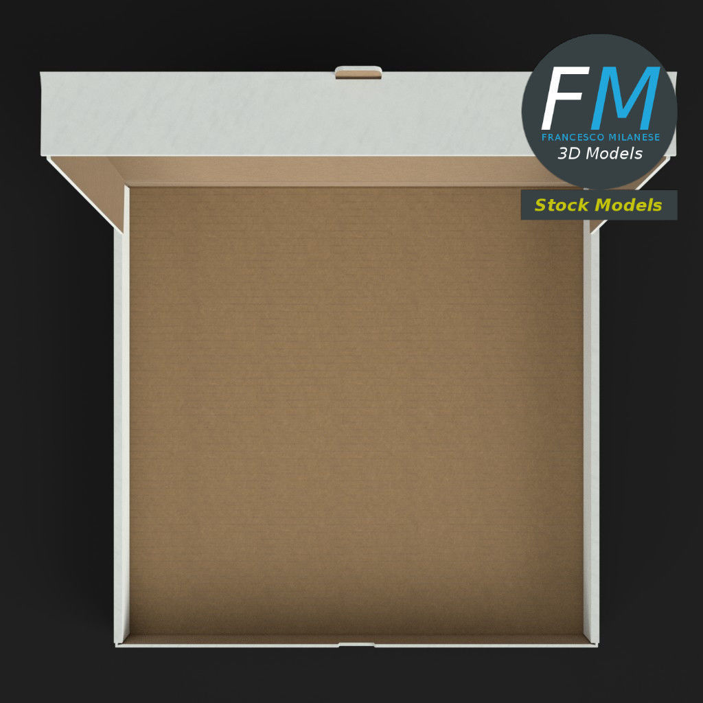 Half open pizza box 3D model_6