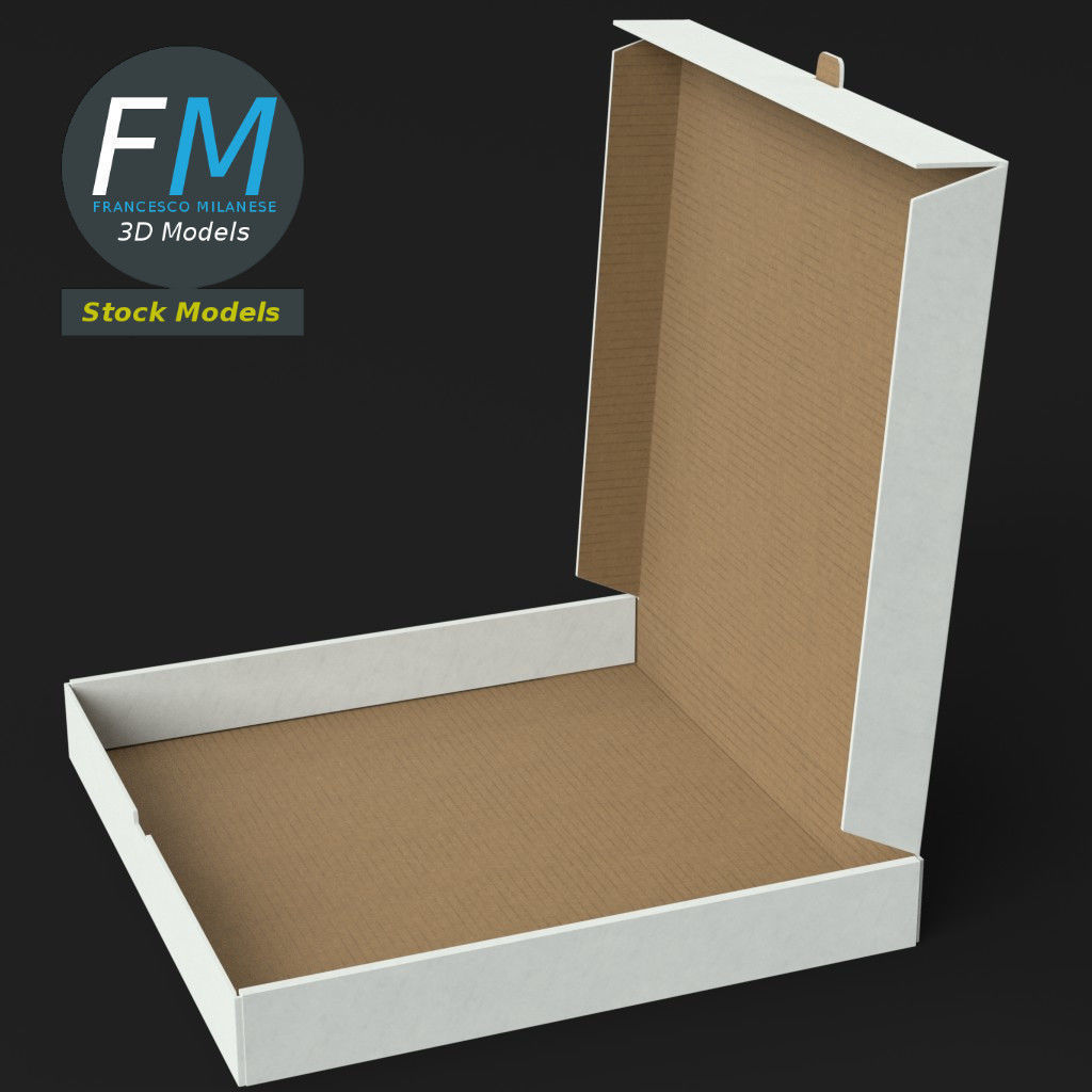 Half open pizza box 3D model_5