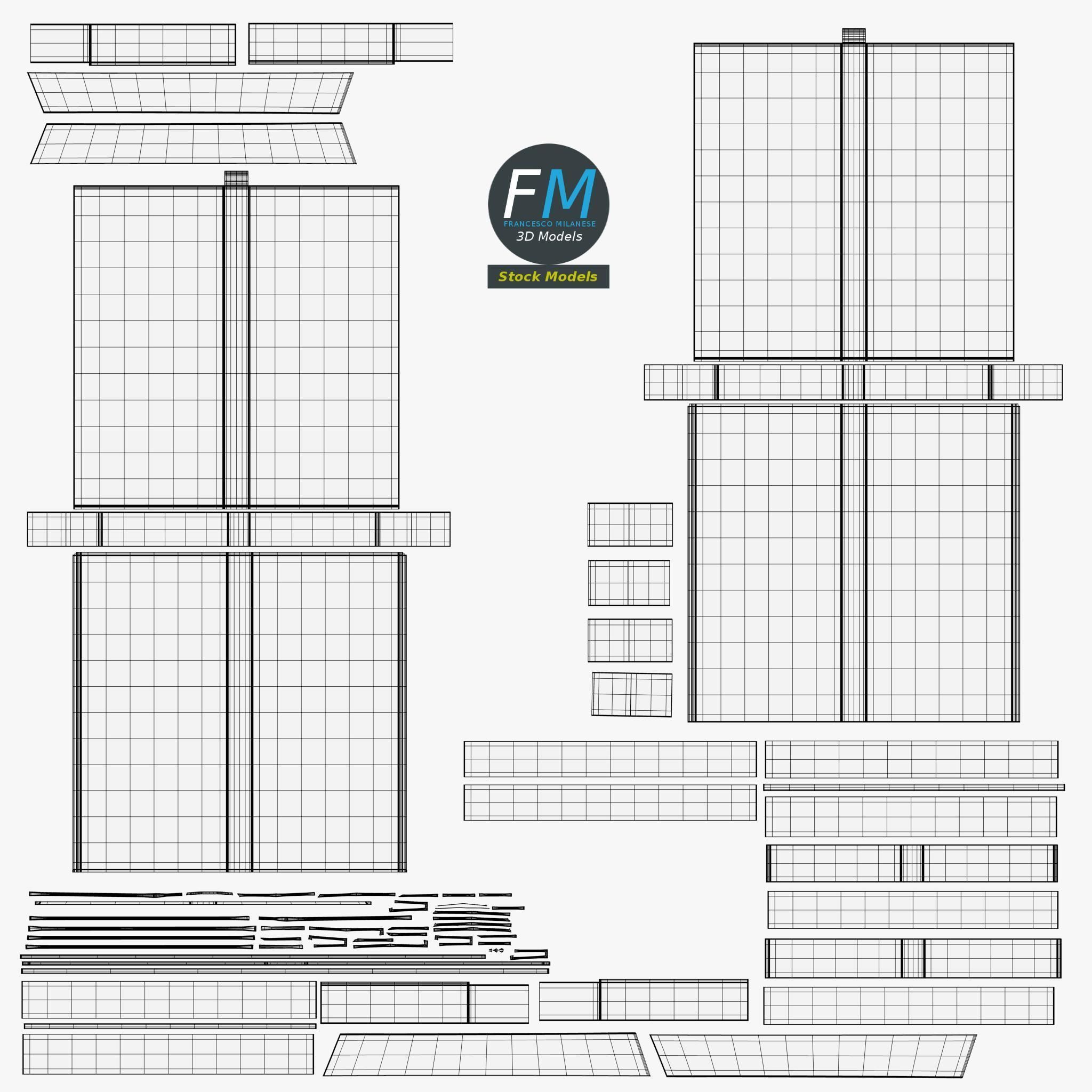 Half open pizza box 3D model_11
