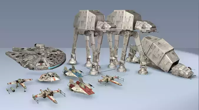 Ultimate Game Ready Star Wars Vehicles Collection Low-poly 3D model