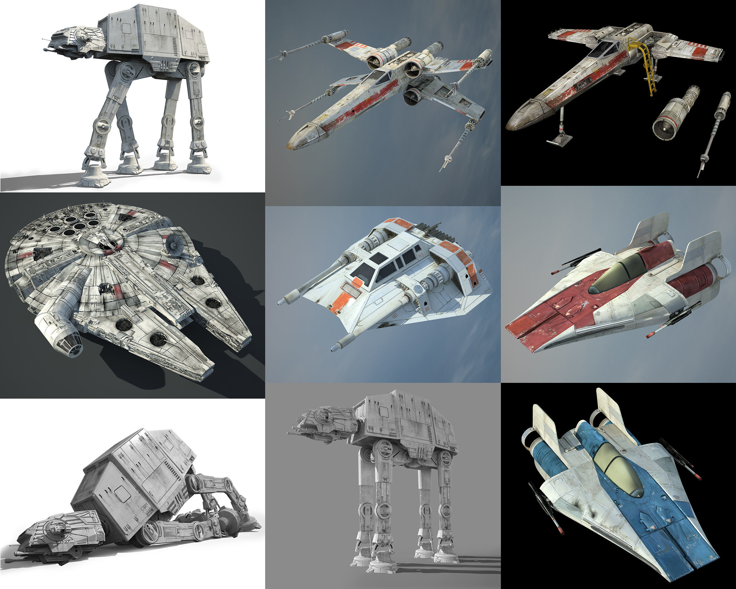 Ultimate Game Ready Star Wars Vehicles Collection Low-poly 3D model_4