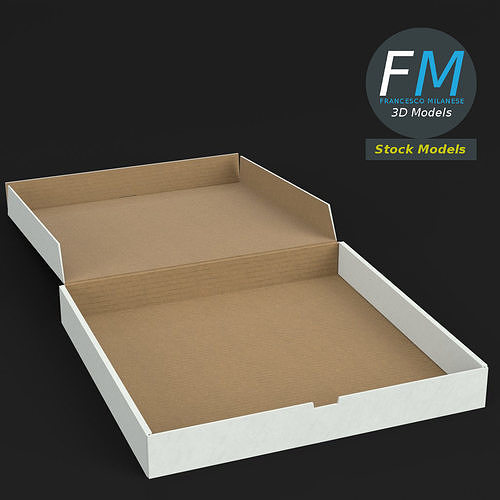 Open pizza box 3D model